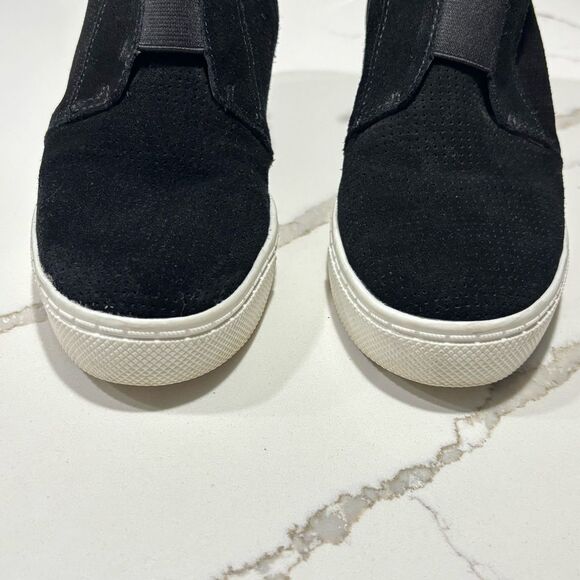 Steve Madden | Women’s Wavery Black Suede Wedge Sneakers Chic High Top Size 7 - Picture 2 of 10
